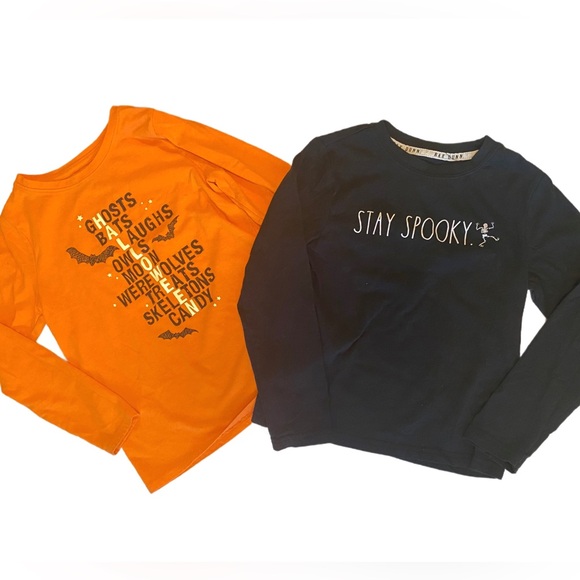 Rae Dunn Other - 🎃SALE! Two (2) Kids Long Sleeve Halloween Tees Size 6/7